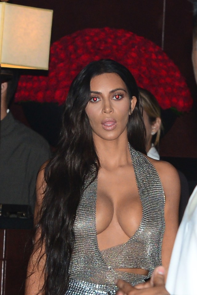 Kim Kardashian revealed all in this see-through chainmail dress