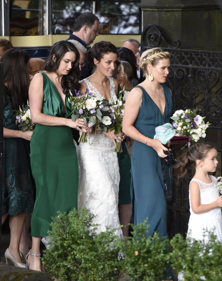  Lizzie Armitstead was accompanied by bridesmaids and flower girls