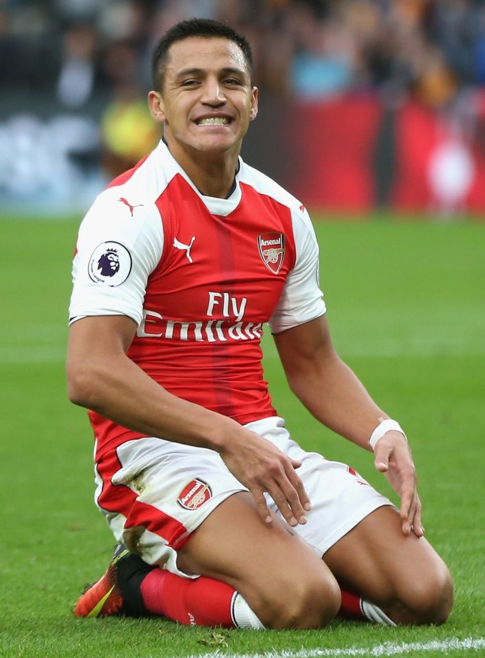  Alexis Sanchez bagged two but failed to score from the spot