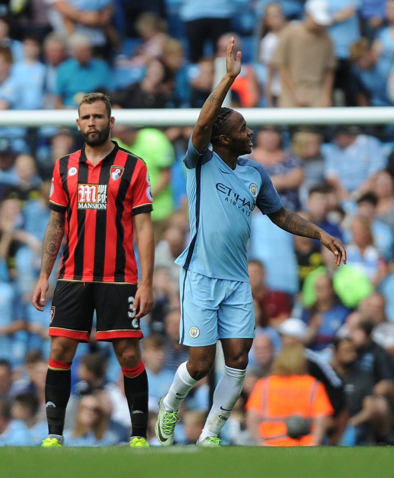  Raheem Sterling impressed again as he gets City's third.