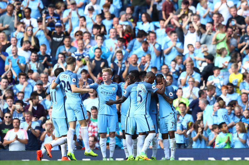  Manchester City thrashed Bournemouth to make it five wins from five