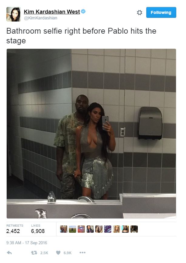 Kim Kardashian has sent social media into meltdown with this bathroom selfie