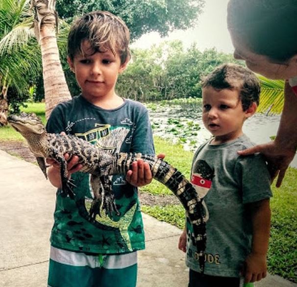  Winston holds an alligator in Florida