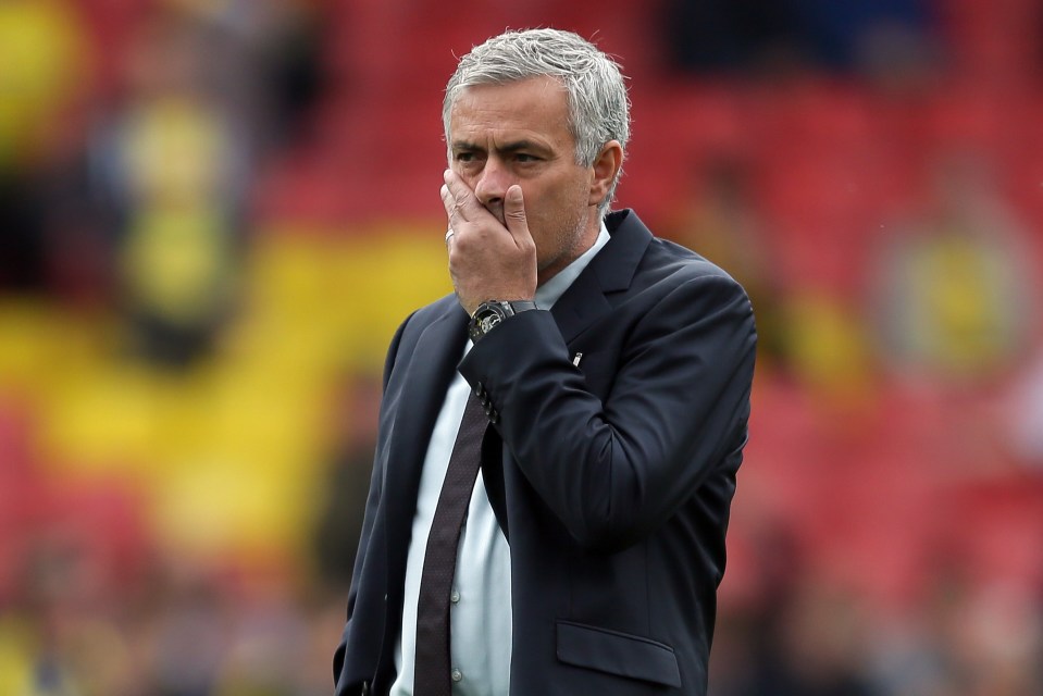  Jose Mourinho looked less than impressed with his side's showing at Vicarage Road