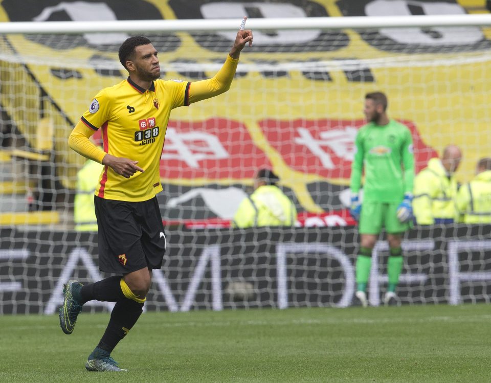  Etienne Capoue drew first blood for Watford as David De Gea watches on