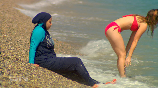 Many parts of France have banned women from wearing burkinis on the beach