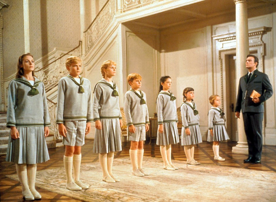 The von Trapp children with screen dad Christopher Plummer in the 1965 movie