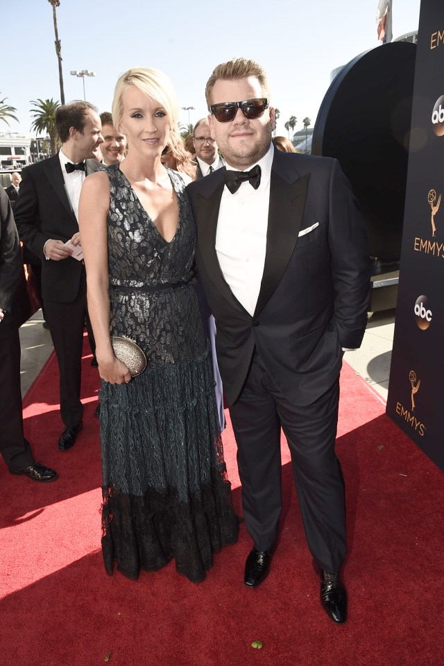  James Corden looked every inch a Blues Brother as he arrived alongside his other half Julia