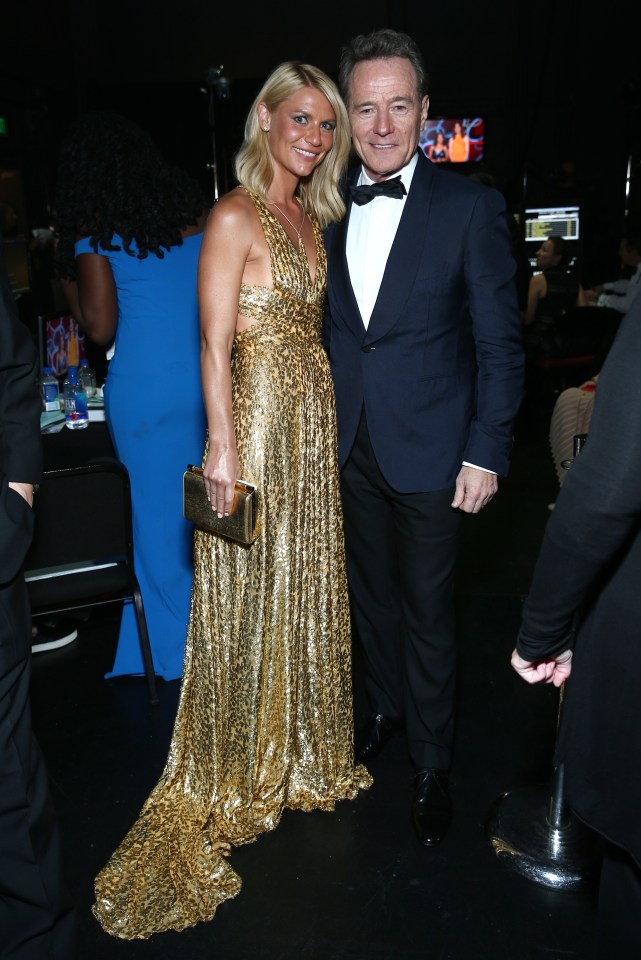  Claire glowed as she posed up with Bryan Cranston