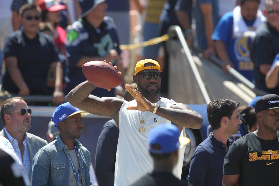 LeBron at the Los Angeles Rams Game