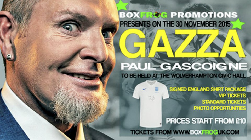  Gazza made the joke during a Q&A evening in Wolverhampton