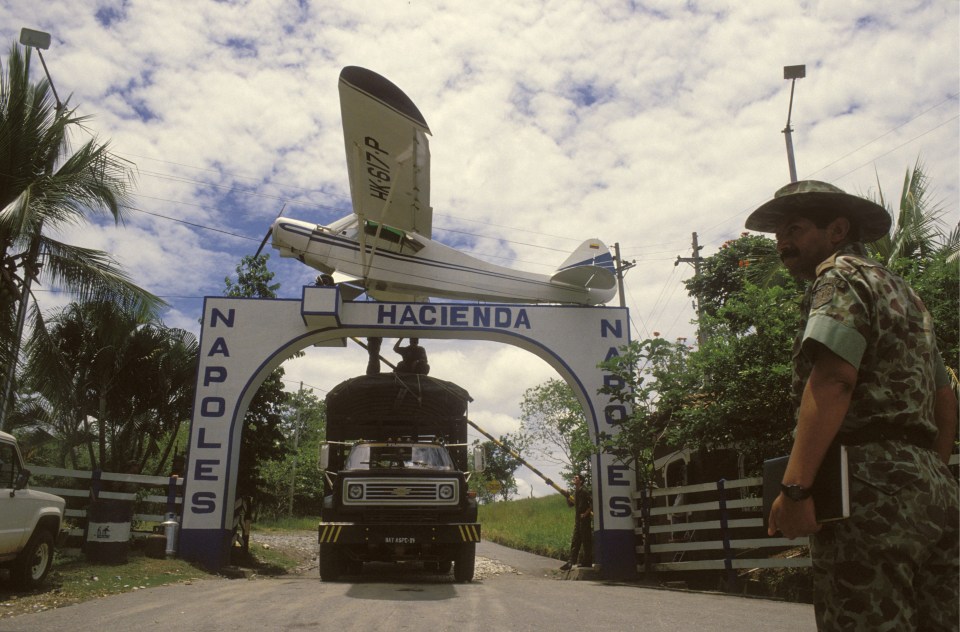  Escobar's estate in Medellin, Colombia, where today his pet hippos roam the countryside having escaped their enclosure