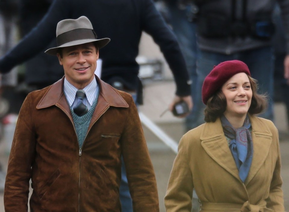  Brad Pitt and Marion Cotillard on set of their new film