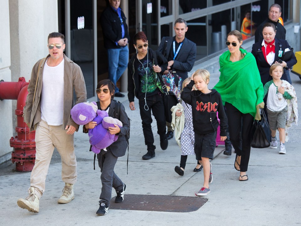  Brad and Angelina with their children in 2014