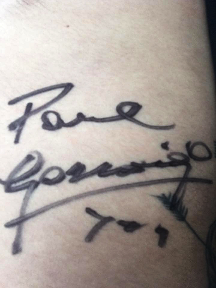  Reiss went to get Gazza's signature on his ribs tattooed as a permanent reminder of the big event