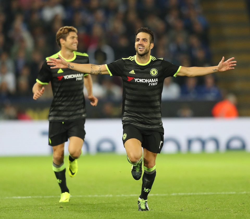  The Good......Cesc Fabregas celebrates his second goal against Leicester