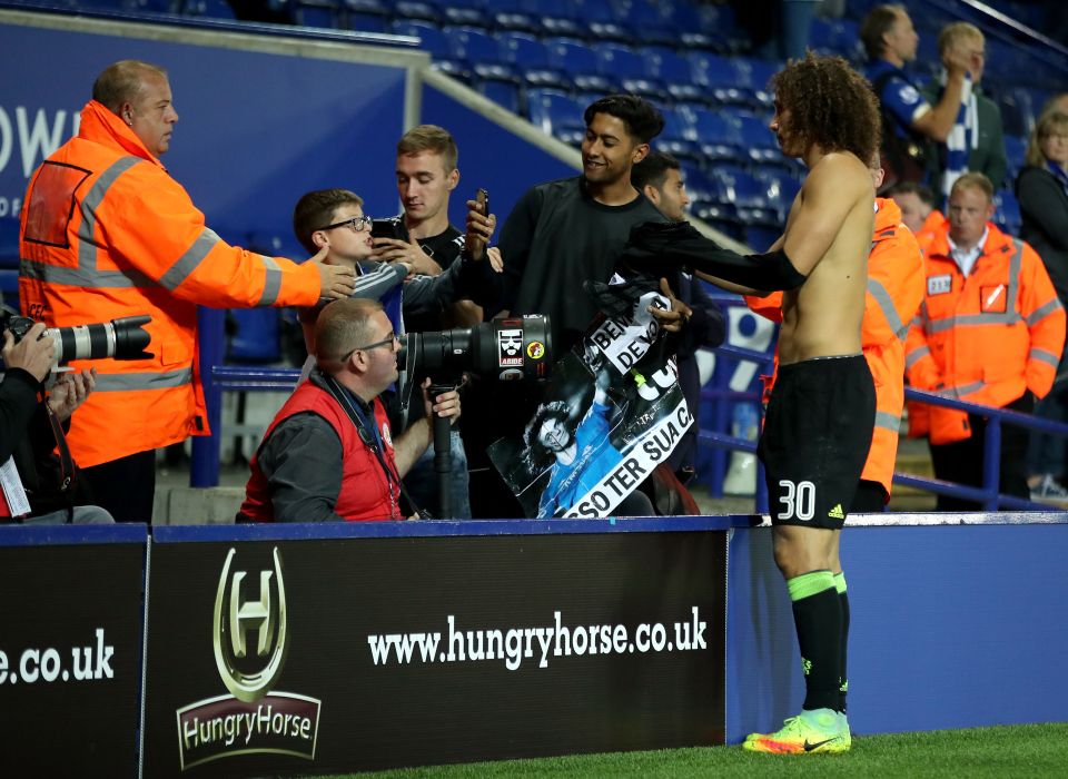  Luiz was delighted to recognise the supporter in the stands