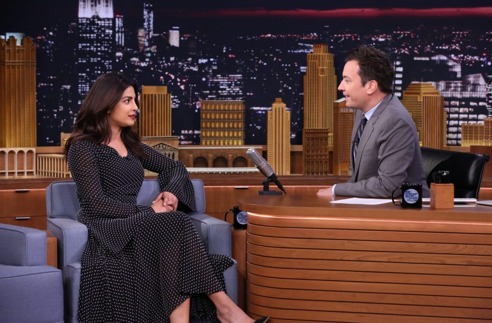  Jimmy told Priyanka she looked gorgeous in her long red dress at the Emmys