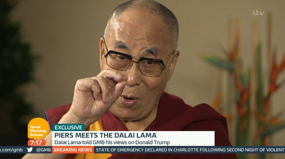  The Dalai Lama was drawn on Kim Kardashian during a discussion with Piers Morgan on Good Morning Britain