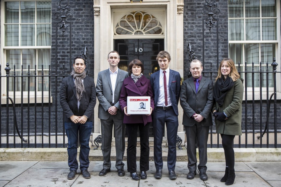  The family of WWII codebreaker Alan Turing deliver Change.org petition to 10 Downing Street, signed by almost half a million people calling for a pardon for more than 49,000 British gay men convicted under historic anti-gay laws in the UK