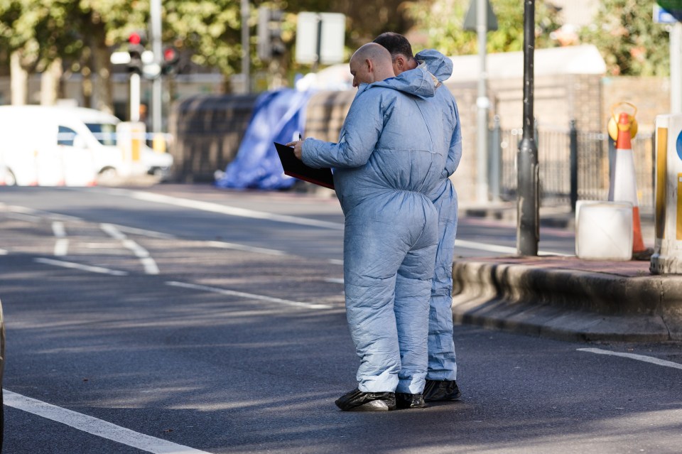  A passing cyclist battled to save the victim, who had a beard and was smartly dressed in a shirt and tie