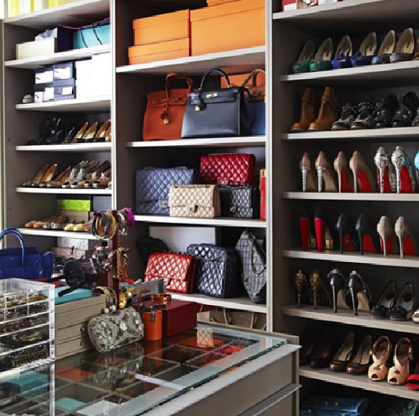  A woman boasts about her designer-packed closet