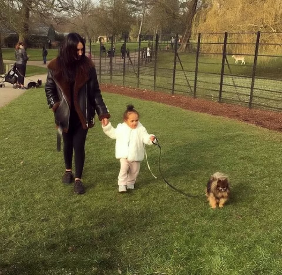  Emily Eringer with her daughter Angelina, 2, and Chewy