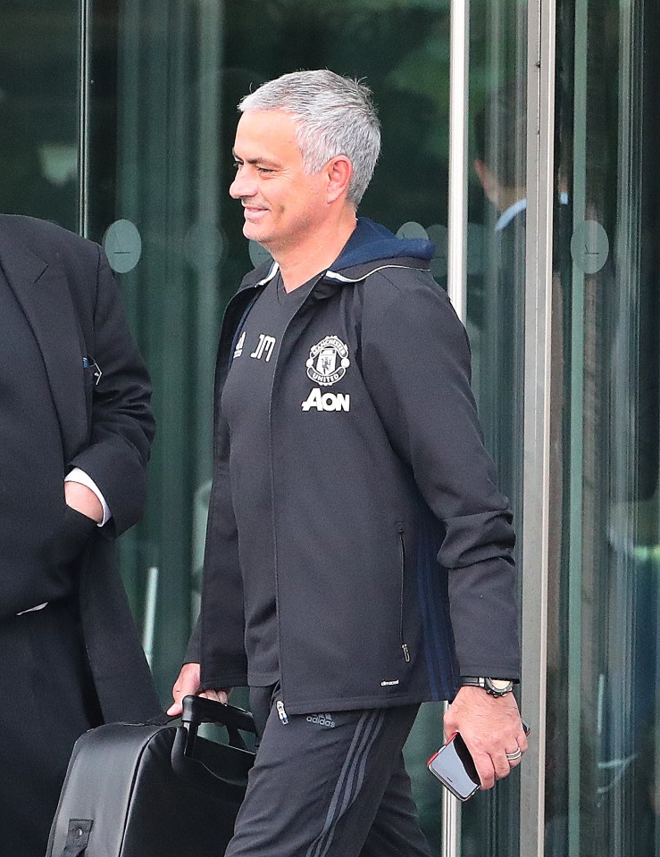  Jose Mourinho was all smiles on his way to training this morning