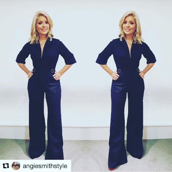  Holly looked stunning in her retro jumpsuit