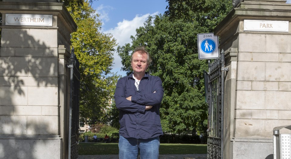  On the case... Investigator and author Eric Slot pictured in front of the Wertheimpark Park in Amsterdam, where he believes the 'incident' happened