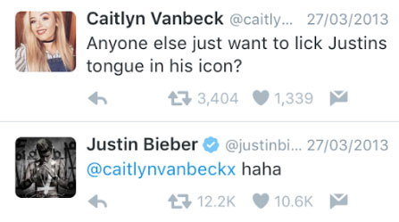  Some of Justin's messages to Caitlyn appear to have been removed