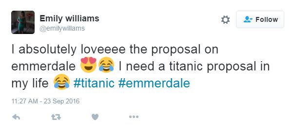  One fan wanted a Titanic proposal of their own