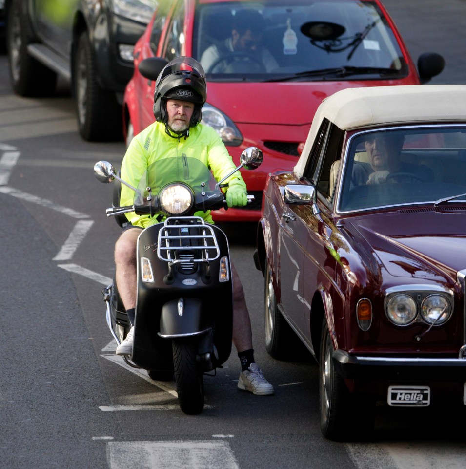  The EastEnders star was travelling on two wheels