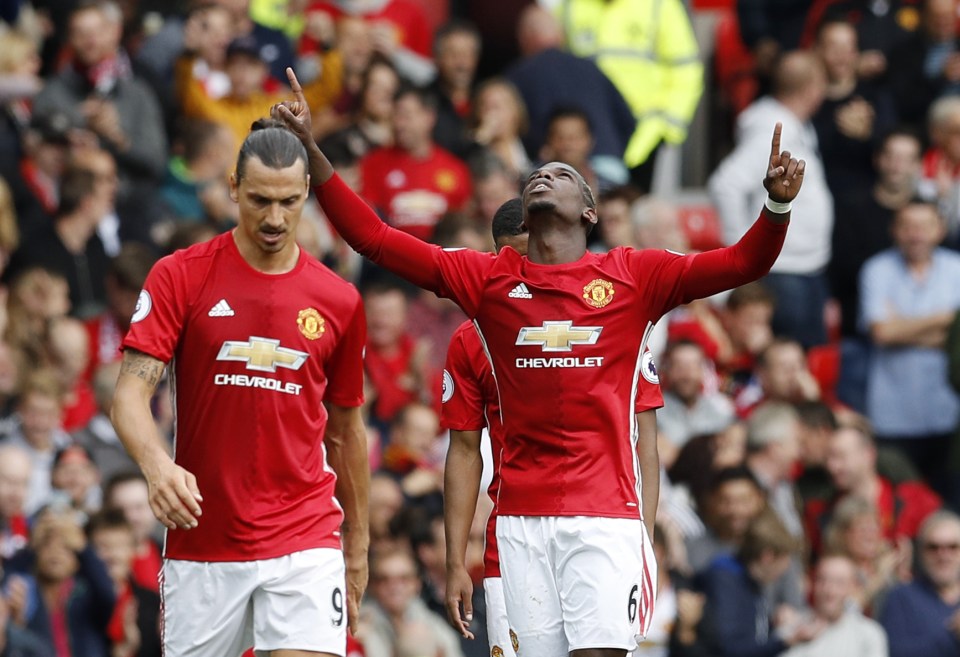  Paul Pogba was a relieved man after breaking his Man United duck from a corner