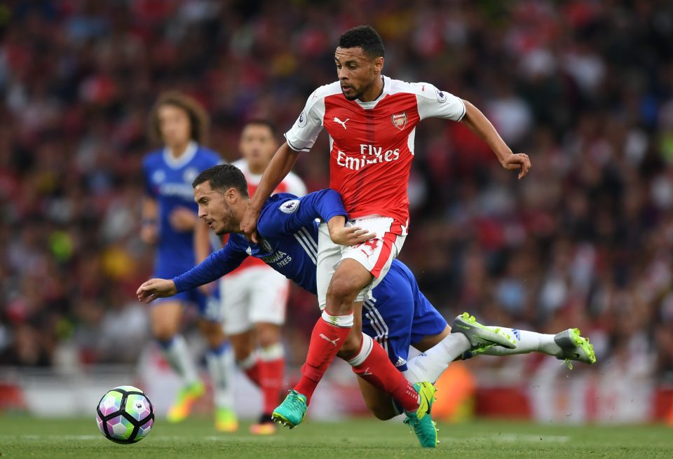  Eden Hazard is fouled by Francis Coquelin as Chelsea are outmuscled again