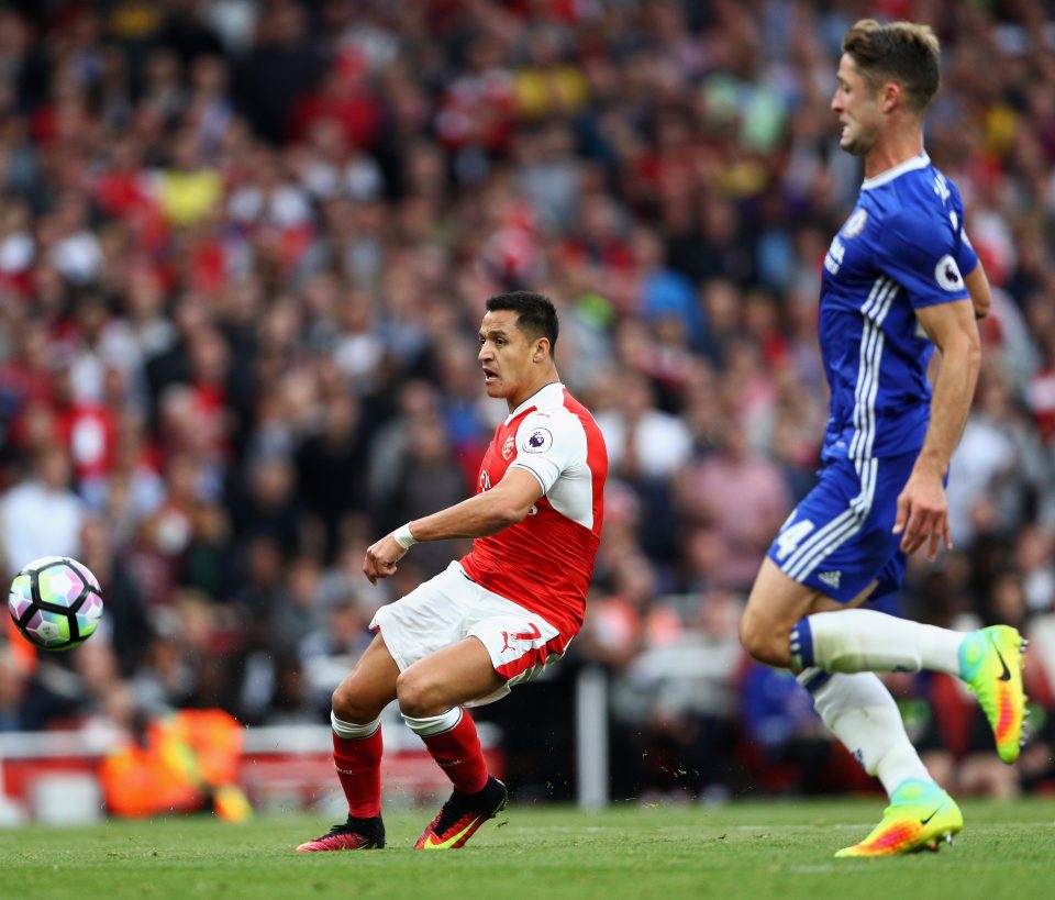  Alexis Sanchez opens Arsenal's account against Chelsea