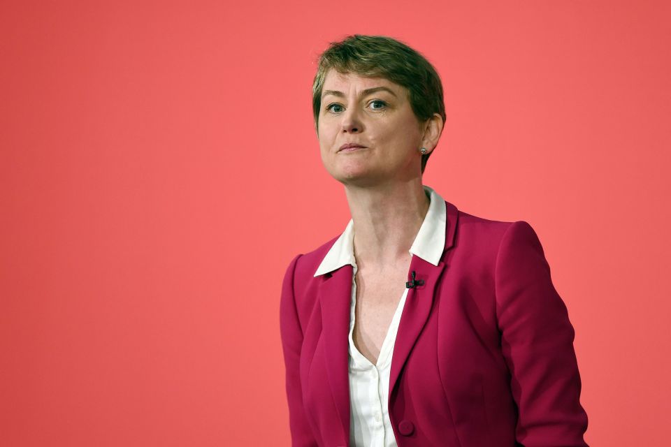  A visibly upset Yvette Cooper said his comments were "not ok"