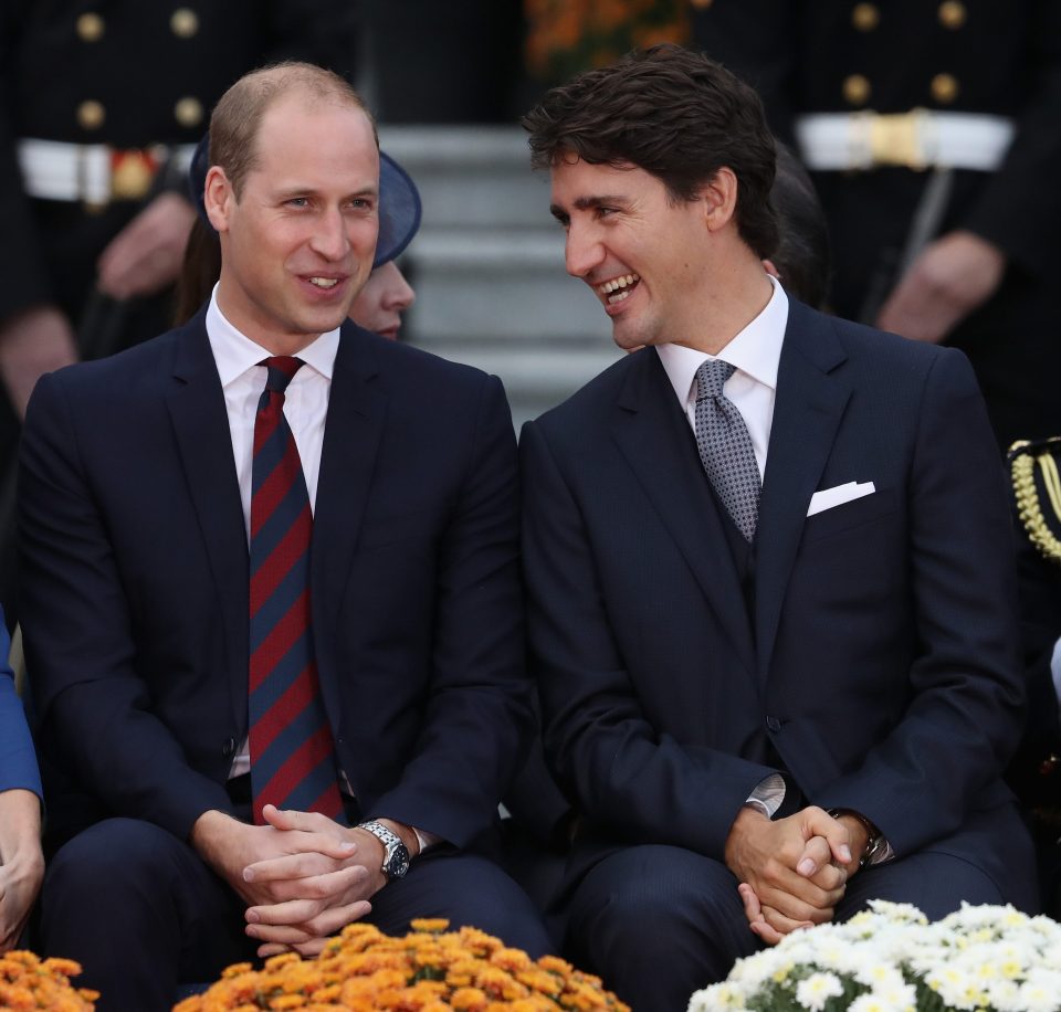 Besties: Prince William, Duke of Cambridge and Canadian Prime Minister Justin Trudeau were quick to get along