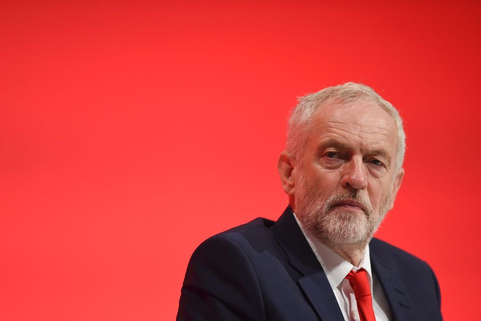  Corbyn sits on stage during the opening plenary session of the annual Labour Party conference in Liverpool