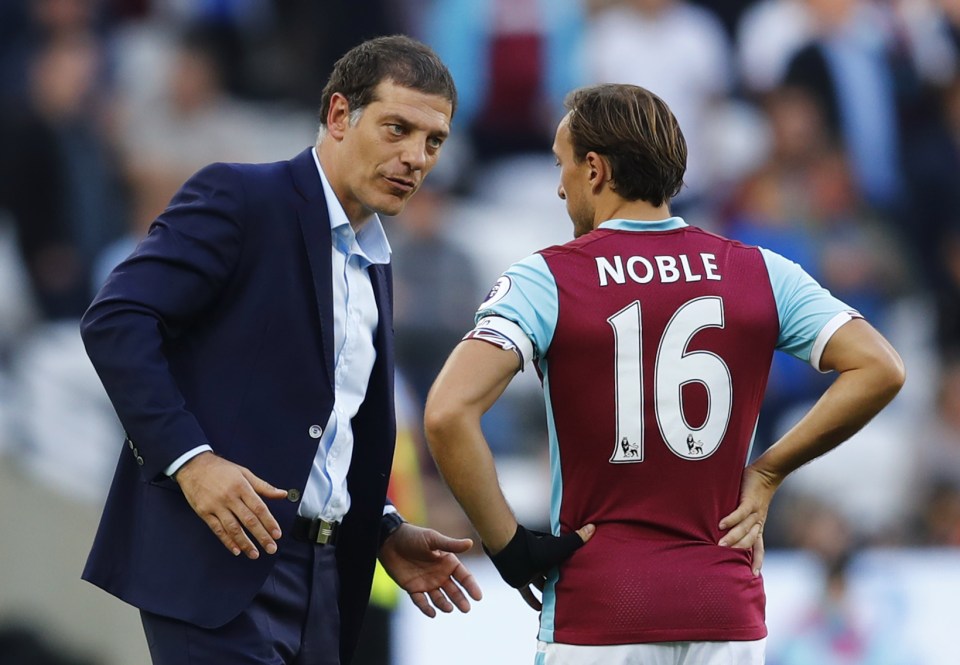  Slaven Bilic has a word with Mark Noble