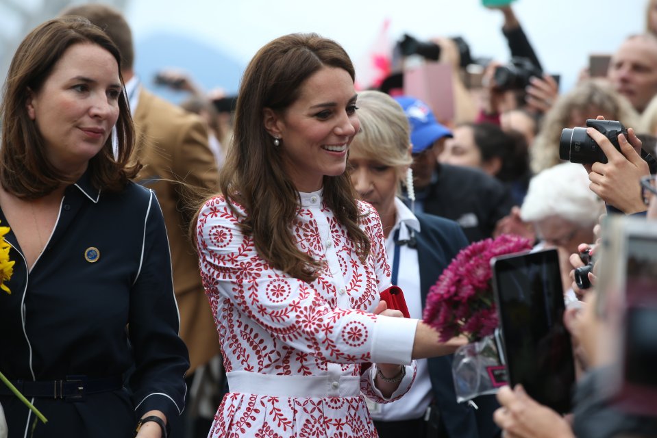  The pair greeted well-wishers who had gathered to meet the royals on the second day of the tour