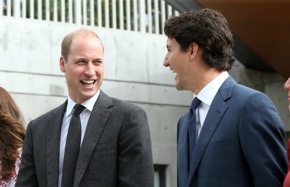 The pair were caught trading jokes during the official Royal visit