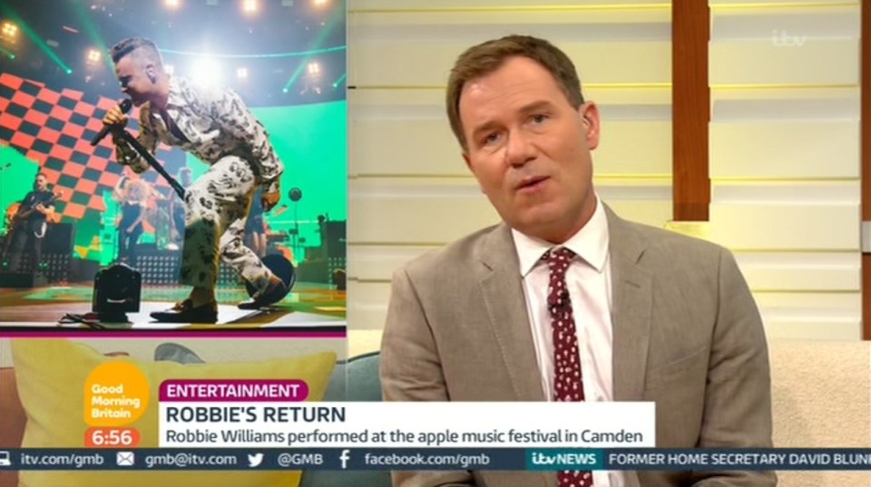  Good Morning Britain viewers were left baffled during Richard Arnold's segment on Robbie Williams, top left