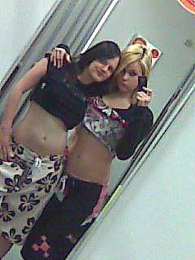  Samantha, right, with friend Amy aged 12. By 15 she weighed around eight stone