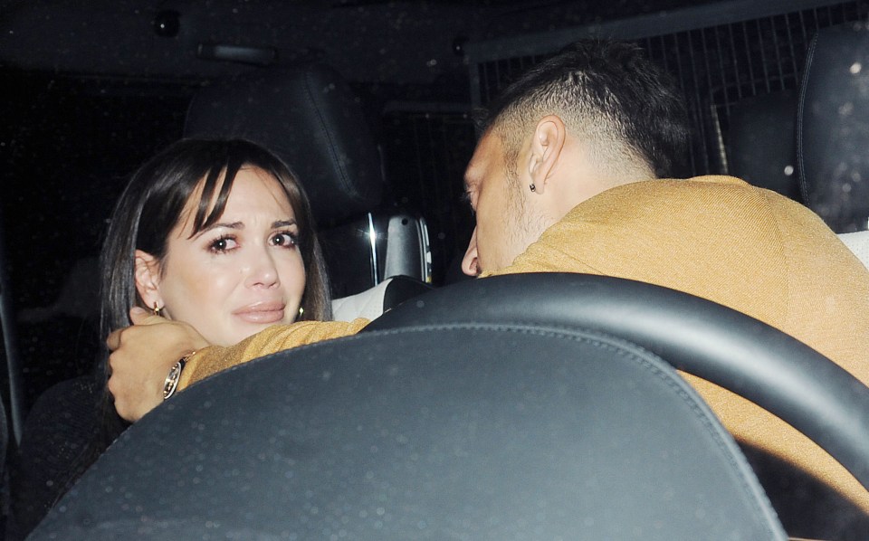  Mesut Ozil's girlfriend Mandy Capristo cries as they leave a London nightclub