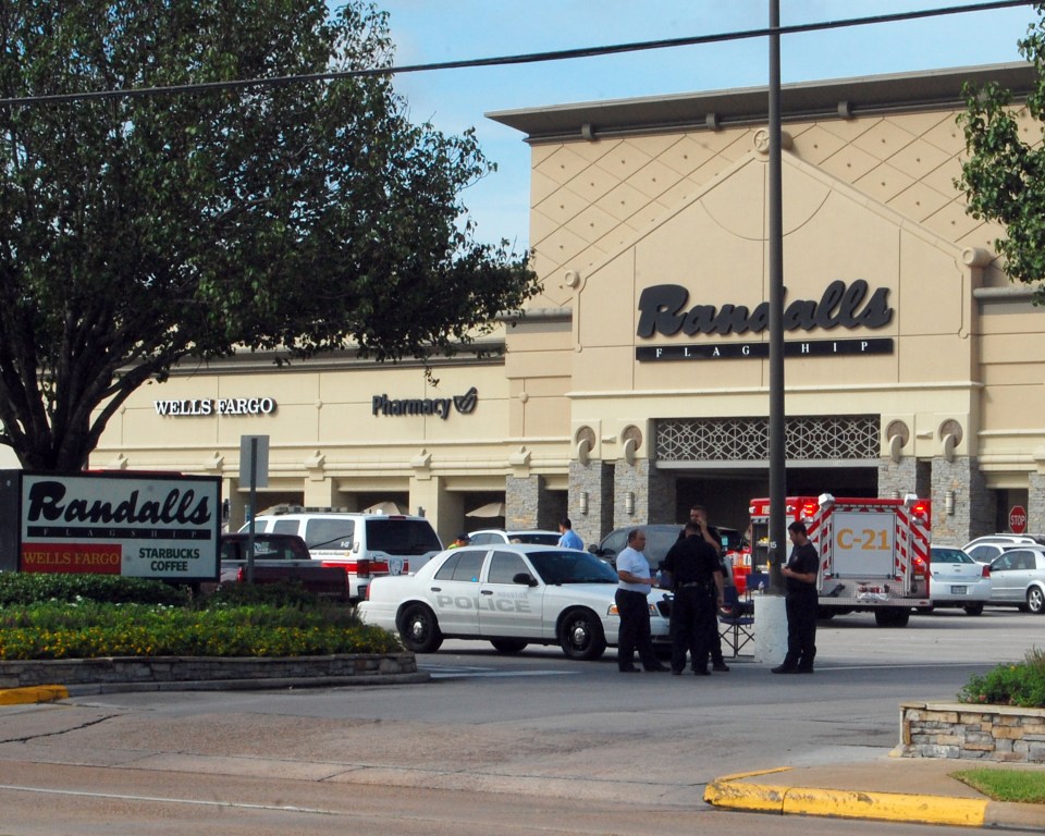  Police block the site of a shootout in Houston - the gunman was shot and killed by police