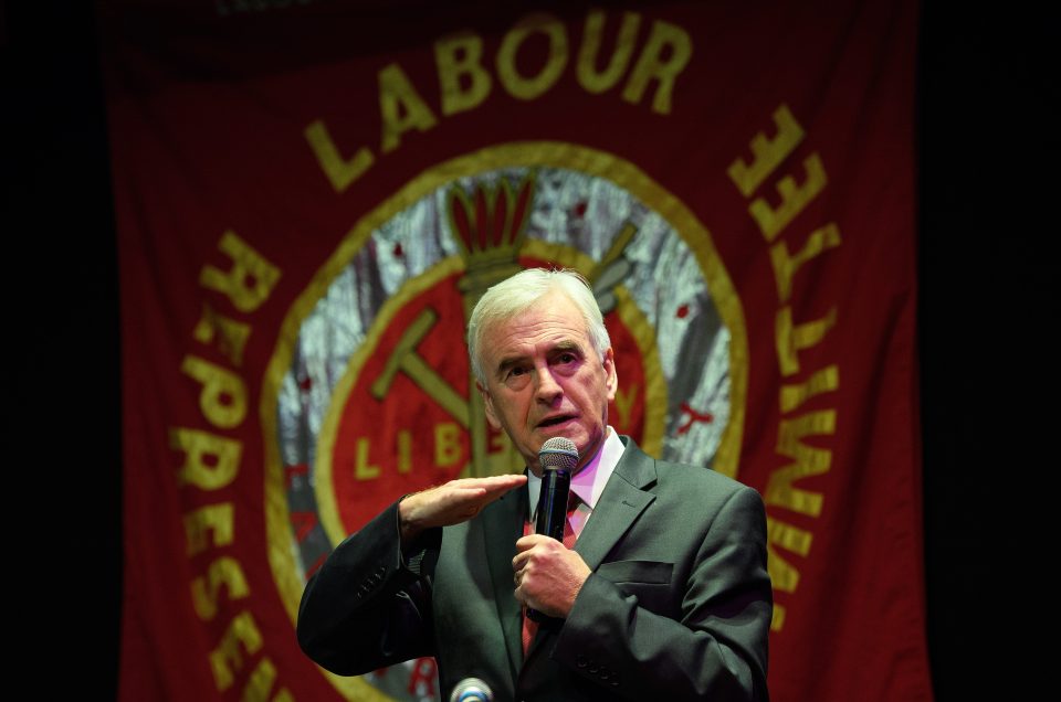  John McDonnell speaking at last year's Momentum fringe festival