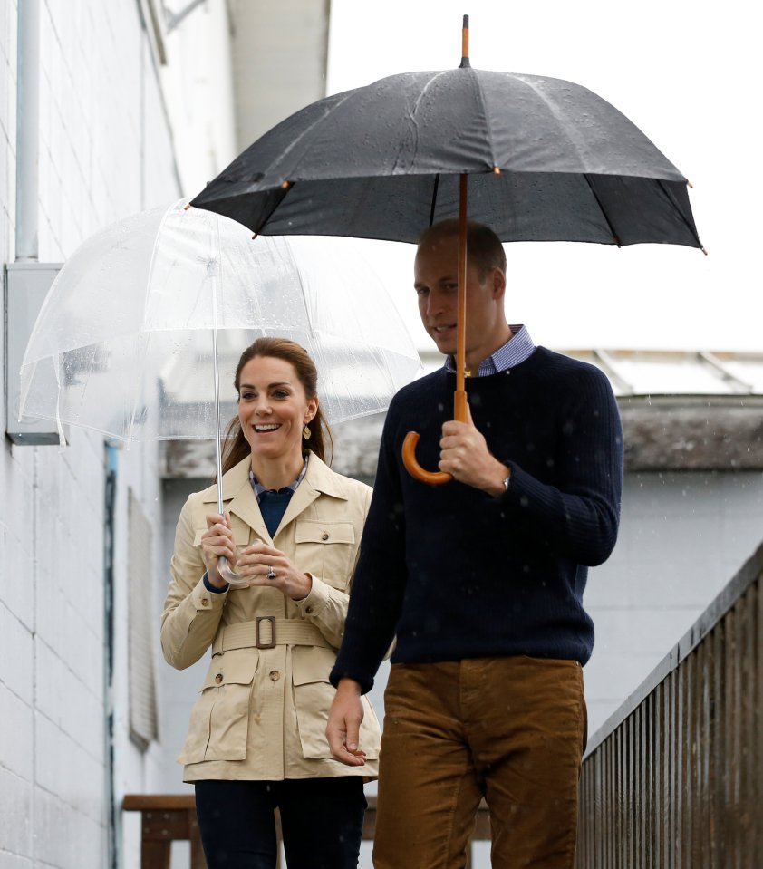 Britain's Prince William and Kate, Duchess of Cambridge, arrive at a community hall for an event in Bella Bella