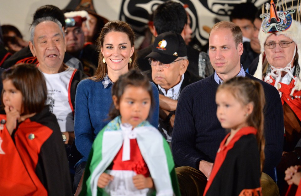  A traditional performance by some local children brought out a smile from the Duchess