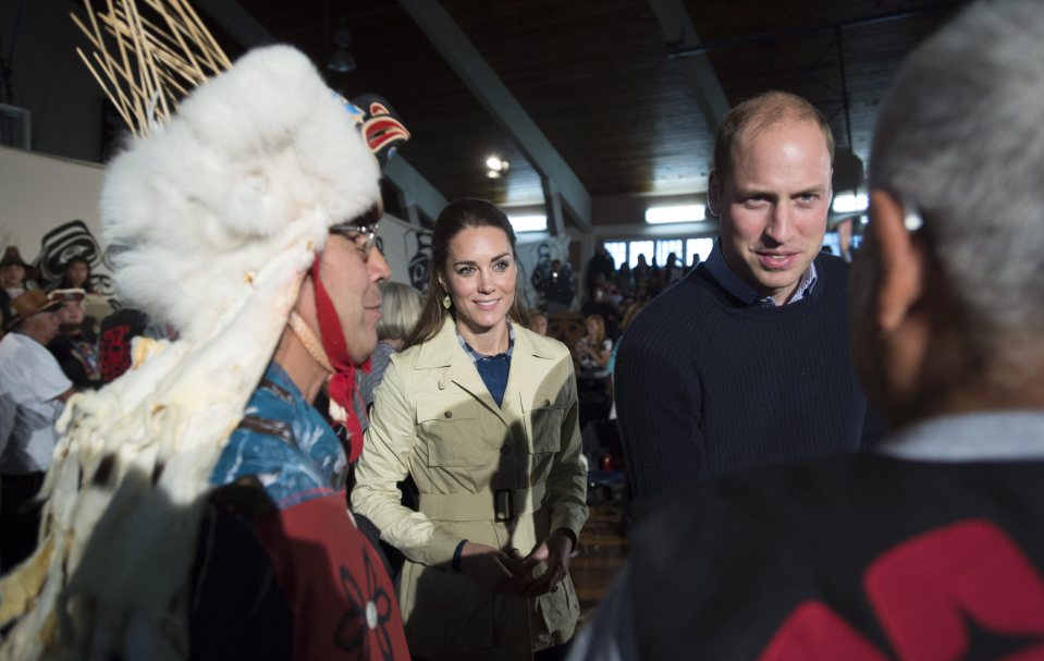  The Duke and Duchess of Cambridge greet native elders in Bella Bella, British Columbia